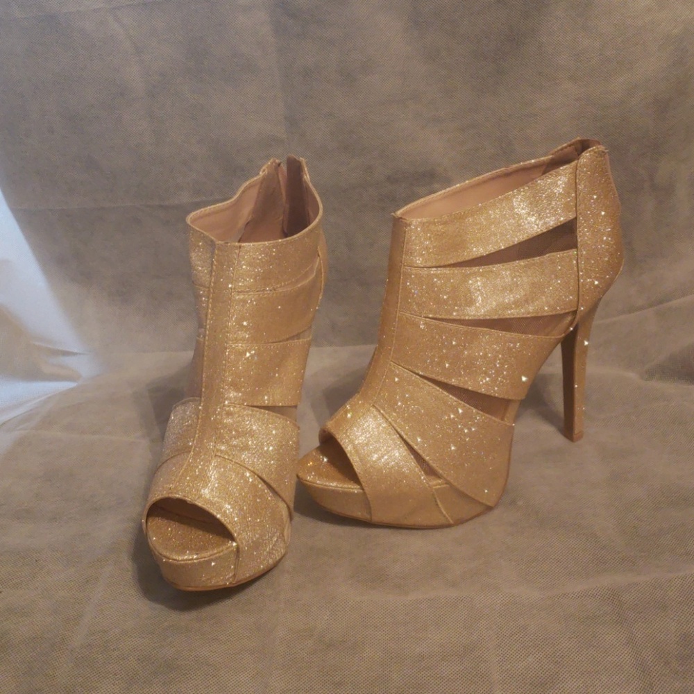 SALE Qupid Champagne High Heels